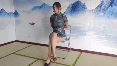 林晓雅五花捆绑+紧密驷马，口球堵嘴胶带封口 第1张