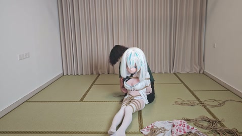 kigurumi kig悬吊呼吸控制+强制踮脚+呼吸控制+郊狼电击+棒棒+K9牵引爬行 第1张