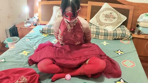 晓森妹妹中式婚服红色丝袜的五花分腿td放置 第2张