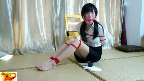 洋洋紧缚TJ——美奴被紧缚绑架、超大口球呼救、口水滴落收 第2张