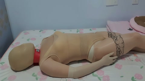 肤色半包紧身衣 多层丝袜乳胶套头 呼吸抑制 胸部震动 扎带束缚挣扎 第2张