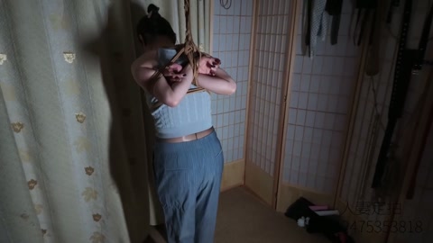 【人妻捆绑初体验】后高手紧缚+单腿吊+震动强高+耳光+SP+挠痒A踮脚超紧股绳+5cm大口球 第3张