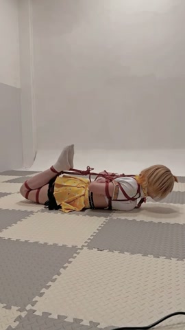 小偶像阿尼斯驷马紧缚，翻身过程被坏人压入震动棒。披上衣服后关灯离去。无助挣扎 第3张