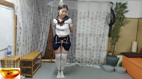 麦麦四马吊及图片……麦麦调教在升级中、本期紧缚+吊脚+四马空中吊 第3张