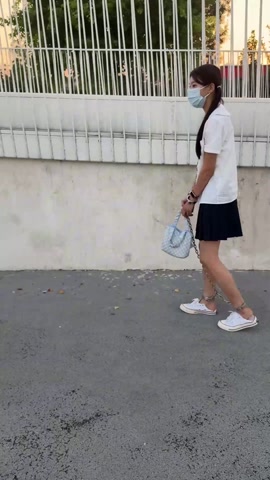 JK女高的连体镣铐户外一公里走路训练+10斤重镣 第3张