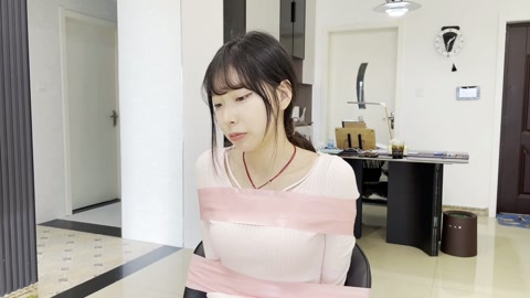 小羽日系清纯女生的胶带捆绑 第4张