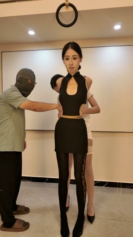 新人媛媛试镜第二部，股绳直臂黑丝高跟单腿吊挠痒痒 第4张