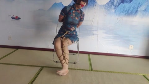 林晓雅五花捆绑+紧密驷马，口球堵嘴胶带封口 第4张