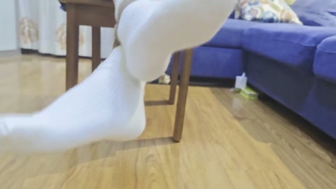 jk白袜椅子麻花腿缚 大量白袜特写 第4张