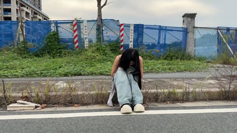 小姑娘户外玩耍全是人 第5张