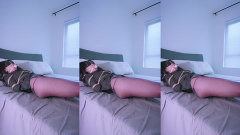 《Ol捆绑日记3》女友出差回到家完成男友的任务，自缚+粉色假Y口球+半脸面具+三竖屏+郊狼触发器+强... 第6张
