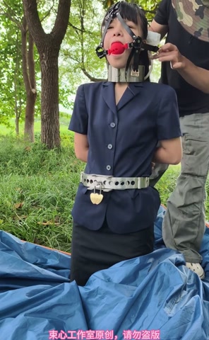 星尘职业套裙，金属脖腰手固定，马具口球，脚镣，游乐场小树林行走 第6张