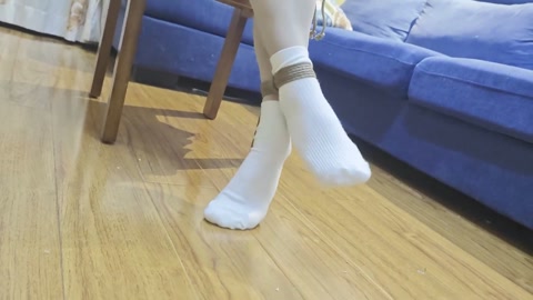jk白袜椅子麻花腿缚 大量白袜特写 第6张