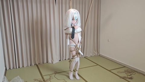 kigurumi kig悬吊呼吸控制+强制踮脚+呼吸控制+郊狼电击+棒棒+K9牵引爬行 第6张