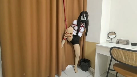 职业装 油亮连身丝 入体小药丸 马具开口器 胶带封嘴 单腿吊缚 蛇缚乳胶头套ZX 让罐罐边GC边挣扎 第8张