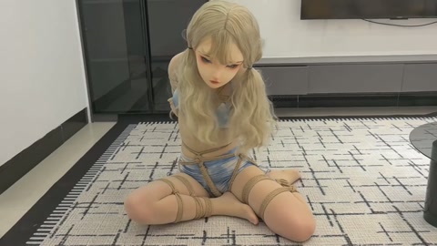 LATEX-百变填充物缝制丝袜全包 胶衣版人偶女友 变身就开始自嗨 主动高潮是人偶的基础 胶衣闷得全... 第8张