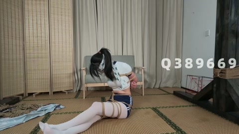 嗷嗷舞蹈服后手缚捆绑白丝体操服服蒙眼挣扎 第9张