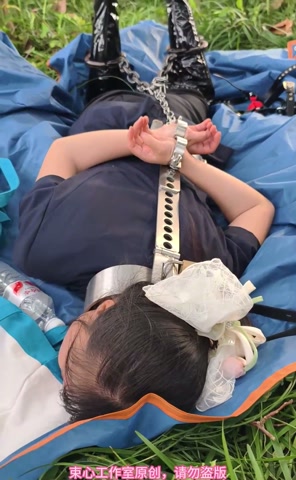 星尘职业套裙，金属脖腰手固定，马具口球，脚镣，游乐场小树林行走 第9张