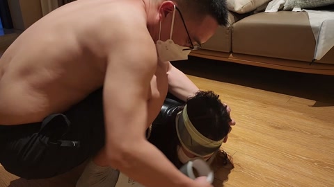 随手小记（1）随手记录一下和肉货玩耍时的一小段，连体衣驷马堵嘴蒙眼放置&啵啵贝全程刺激，肉货嘴里塞了... 第9张