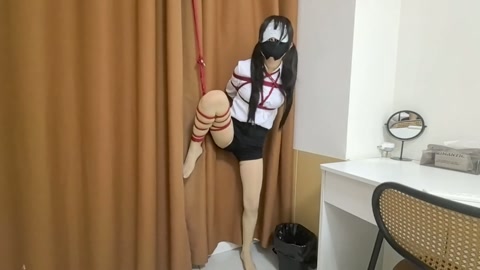 职业装 油亮连身丝 入体小药丸 马具开口器 胶带封嘴 单腿吊缚 蛇缚乳胶头套ZX 让罐罐边GC边挣扎 第10张