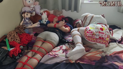 兔兔兔TU丶的约绳日记 17也是没谁了 捆绑两只可爱的小男娘 一个团缚放置在床上，一个捆绑放置在椅子... 第11张