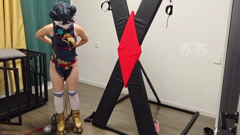 妃咲x架铁笼五花股绳连体镣铐铁球轮滑滑行 第12张