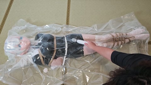 kugurumi kig胶带包手+热缩膜呼吸控制，真空袋窒息 第12张